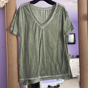 Sage Green Vintage V-Neck Tee